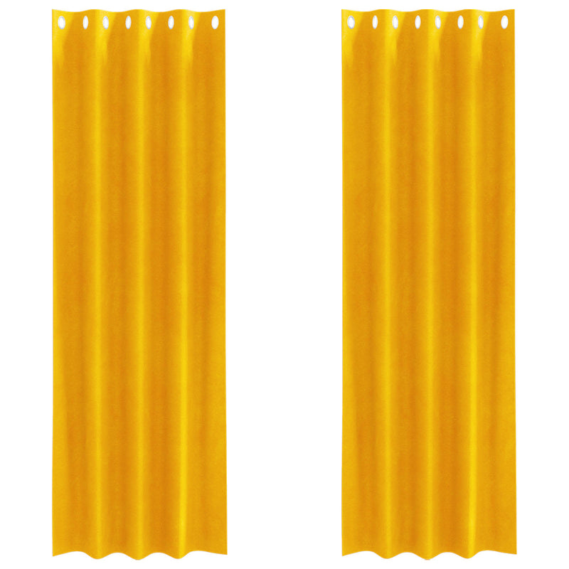 ギャラリービューアに画像をロードする, Vidaxl verduisterende gordijnen 2 pcs mosterdgeel 140 x 225 cm fluweel