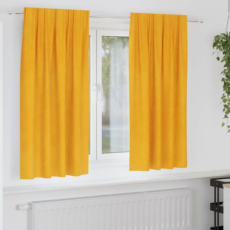 ギャラリービューアに画像をロードする, Vidaxl verduisterende gordijnen 2 pcs mosterdgeel 140 x 175 cm fluweel