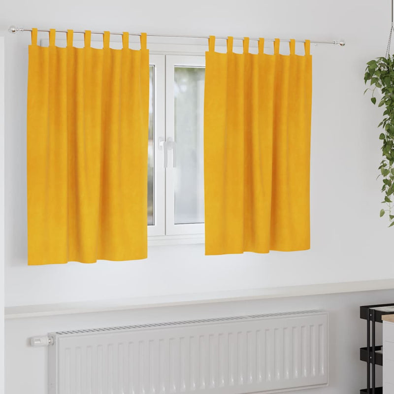 ギャラリービューアに画像をロードする, Vidaxl verduisterende gordijnen 2 pcs mosterdgeel 140 x 140 cm fluweel