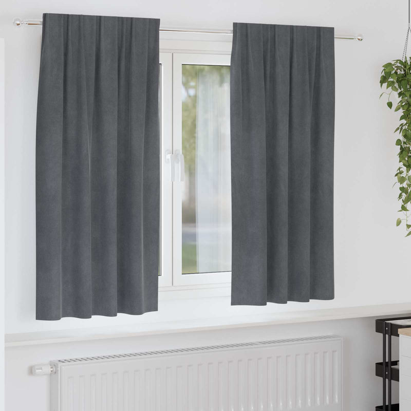 Afbeelding laden in galerijviewer, Vidaxl verduisterende gordijnen 2 pcs lichtgrijs 140 x 175 cm fluweel