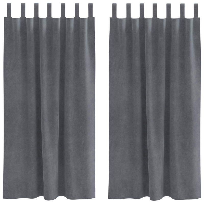 Afbeelding laden in galerijviewer, Vidaxl verduisterende gordijnen 2 pcs lichtgrijs 140 x 175 cm fluweel