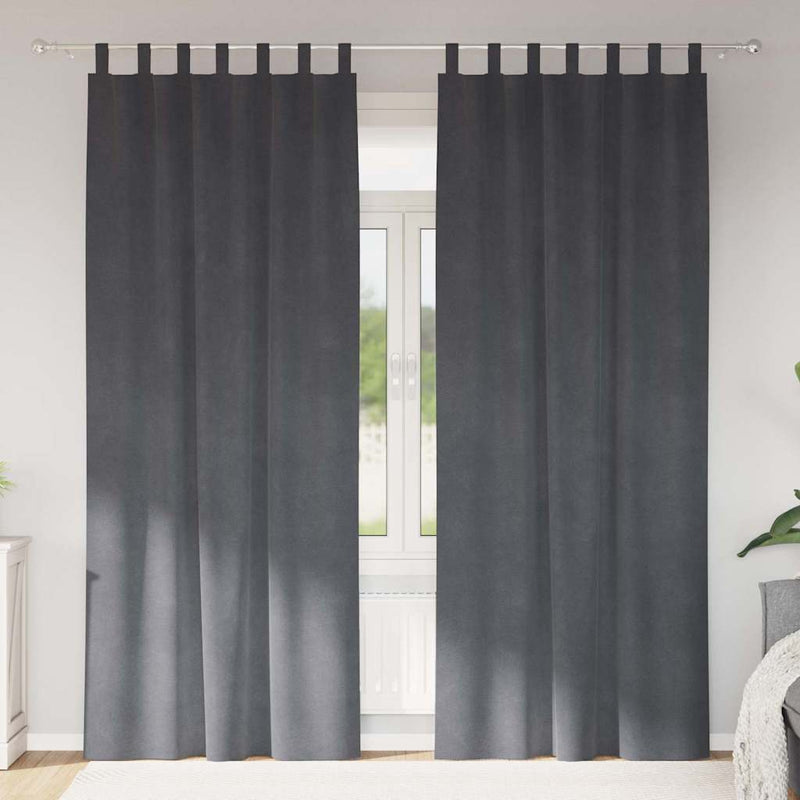 Afbeelding laden in galerijviewer, Vidaxl verduisterende gordijnen 2 pcs lichtgrijs 140 x 245 cm fluweel