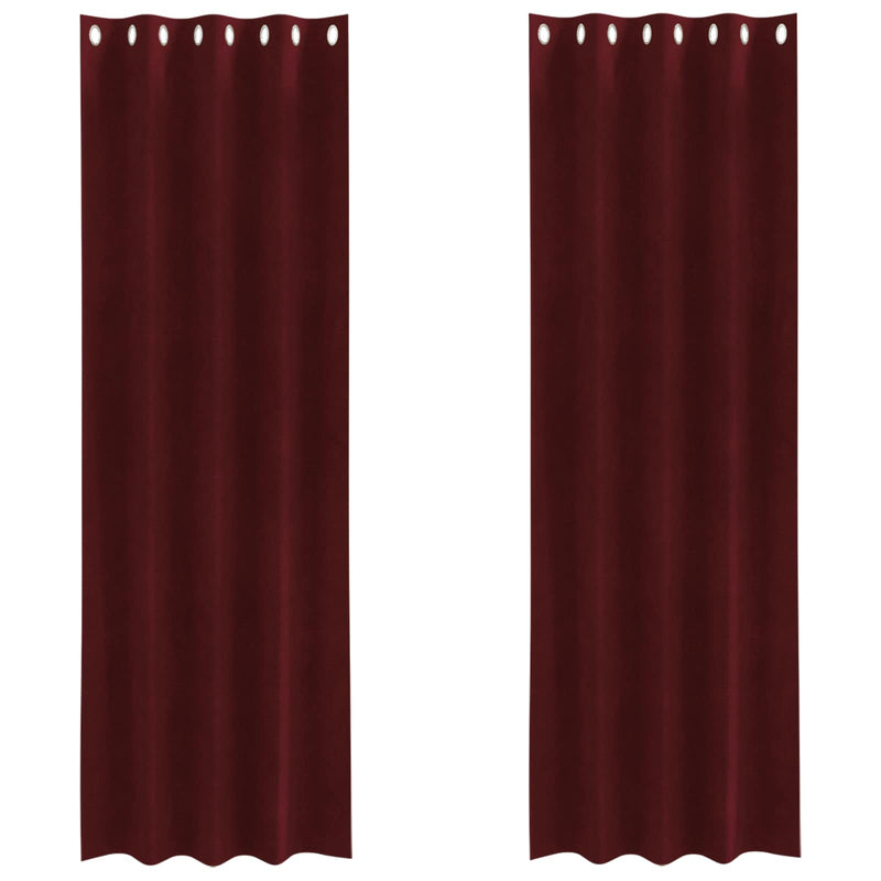 Afbeelding laden in galerijviewer, Vidaxl verduisterende gordijnen 2 pcs wijnrood 140 x 260 cm fluweel