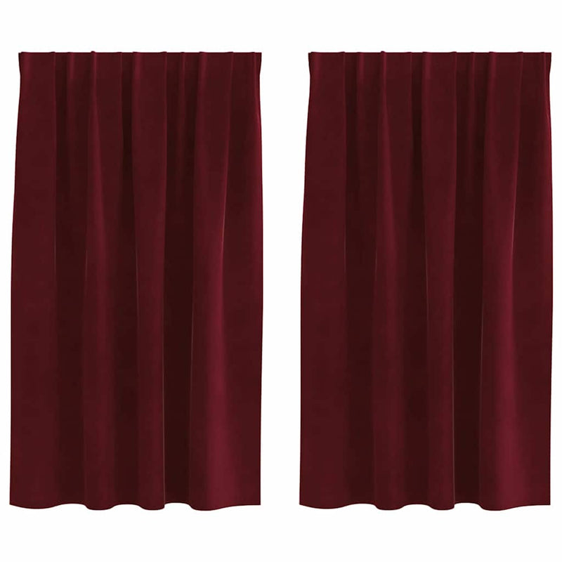 ギャラリービューアに画像をロードする, Vidaxl verduisterende gordijnen 2 pcs wijnrood 140 x 140 cm fluweel