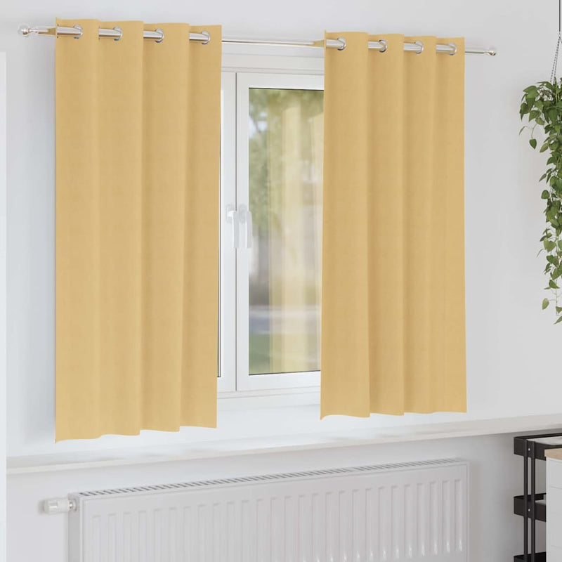 ギャラリービューアに画像をロードする, Vidaxl zwart-out gordijnen met ringen 2 pcs beige 175 x 140 cm