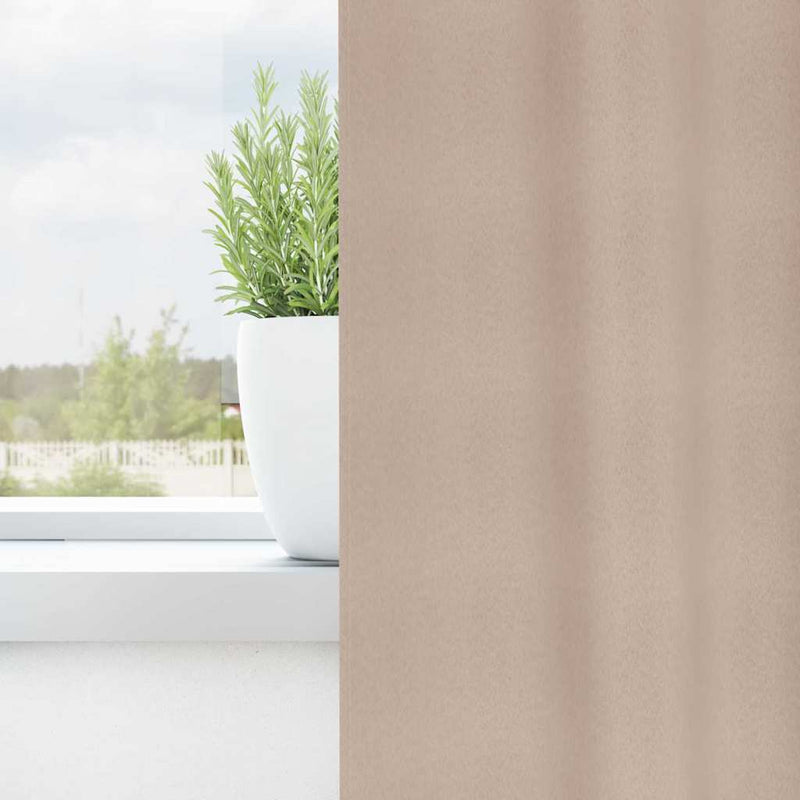 Chargez l'image dans la visionneuse de la galerie, Vidaxl zwart-out gordijnen met ringen 2 pcs taupe 245 x 140 cm