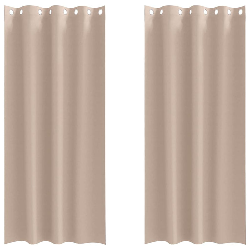 Chargez l'image dans la visionneuse de la galerie, Vidaxl zwart-out gordijnen met ringen 2 pcs taupe 260 x 140 cm