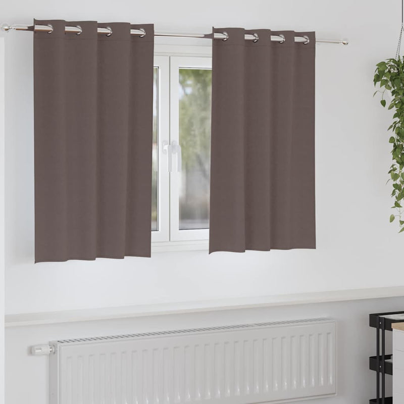 ギャラリービューアに画像をロードする, Vidaxl zwart-out gordijnen met ringen 2 pcs donkerbruin 140 x 140 cm