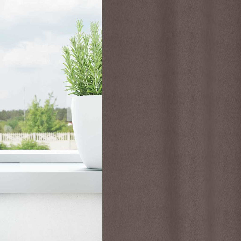 ギャラリービューアに画像をロードする, Vidaxl zwart-out gordijnen met ringen 2 pcs donkerbruin 225 x 140 cm