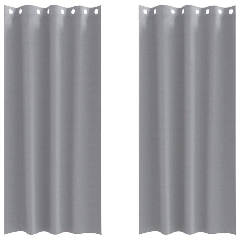 Chargez l'image dans la visionneuse de la galerie, Vidaxl zwart-out gordijnen met ringen 2 pcs lichtgrijs 245 x 140 cm
