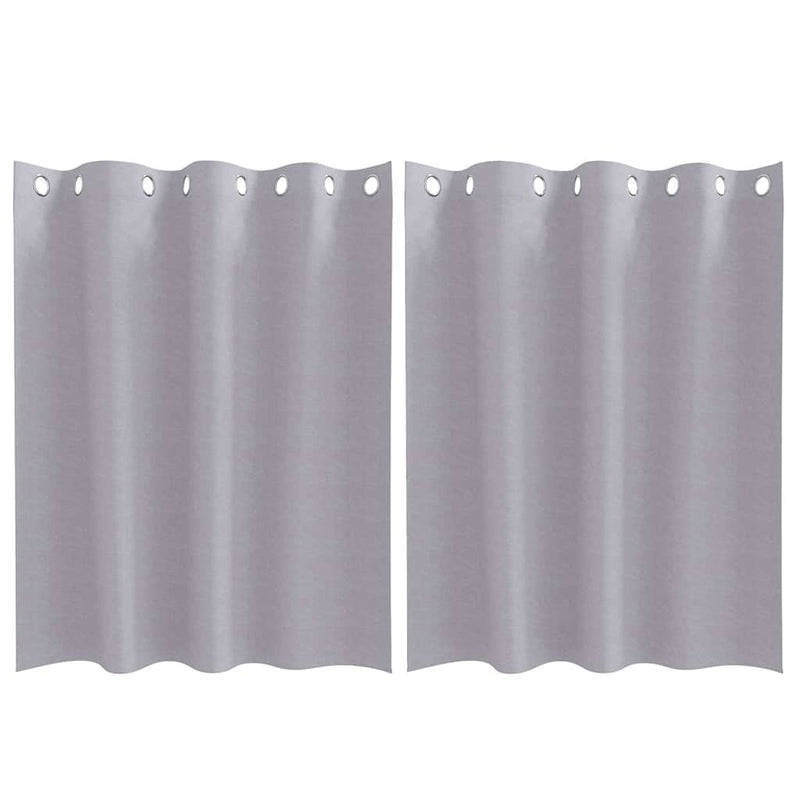 Chargez l'image dans la visionneuse de la galerie, Vidaxl zwart-out gordijnen met ringen 2 pcs metaalgrijs 140 x 140 cm