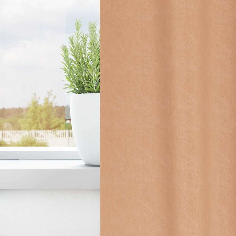 ギャラリービューアに画像をロードする, Vidaxl zwart-out gordijnen met ringen 2 pcs licht bruin 140 x 140 cm