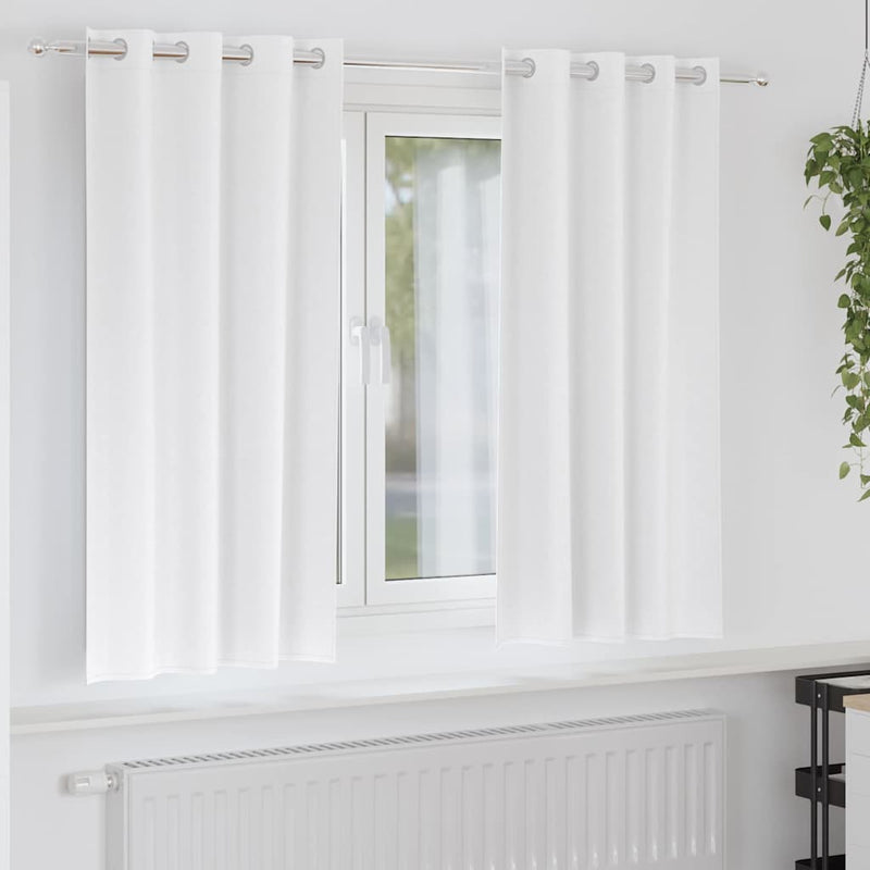 Afbeelding laden in galerijviewer, Vidaxl zwart-out gordijnen met ringen 2 pcs puur wit 175 x 140 cm