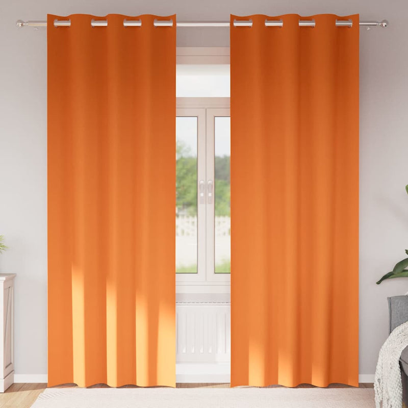 ギャラリービューアに画像をロードする, Vidaxl zwart-out gordijnen met ringen 2 pcs feloranje 225 x 140 cm