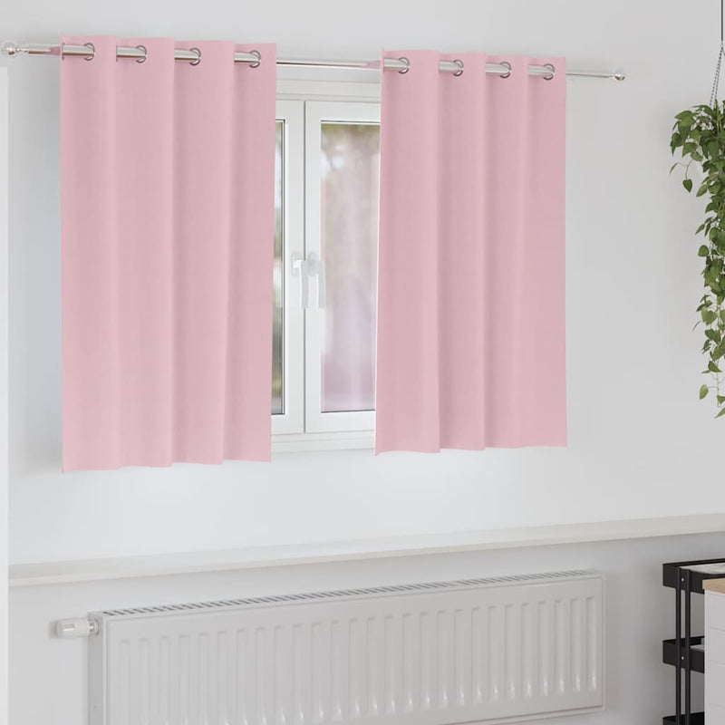 Afbeelding laden in galerijviewer, Vidaxl zwart-out gordijnen met ringen 2 pcs babyroze 140 x 140 cm