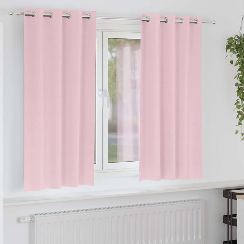 Afbeelding laden in galerijviewer, Vidaxl zwart-out gordijnen met ringen 2 pcs babyroze 175 x 140 cm