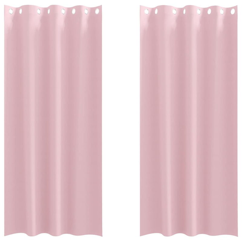 Afbeelding laden in galerijviewer, Vidaxl zwart-out gordijnen met ringen 2 pcs babyroze 225 x 140 cm