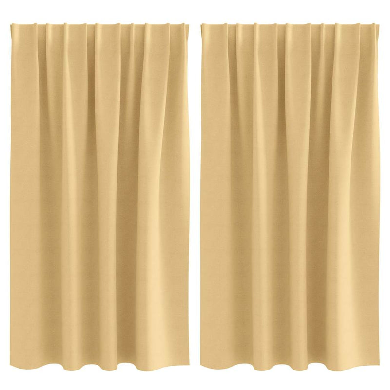 Afbeelding laden in galerijviewer, Vidaxl zwart-out gordijnen met ringen 2 pcs beige 140 x 140 cm