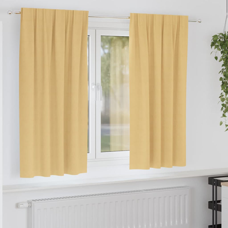Afbeelding laden in galerijviewer, Vidaxl zwart-out gordijnen met ringen 2 pcs beige 175 x 140 cm