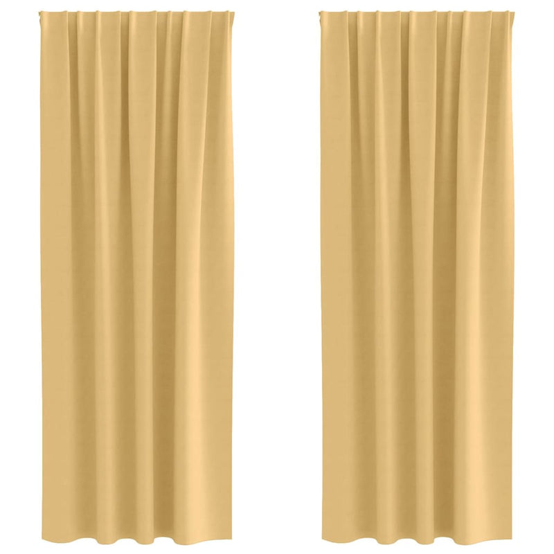 Afbeelding laden in galerijviewer, Vidaxl zwart-out gordijnen met ringen 2 pcs beige 260 x 140 cm