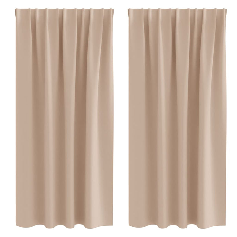 Chargez l'image dans la visionneuse de la galerie, Vidaxl zwart-out gordijnen met ringen 2 pcs taupe 175 x 140 cm