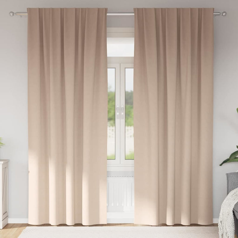 Chargez l'image dans la visionneuse de la galerie, Vidaxl zwart-out gordijnen met ringen 2 pcs taupe 245 x 140 cm