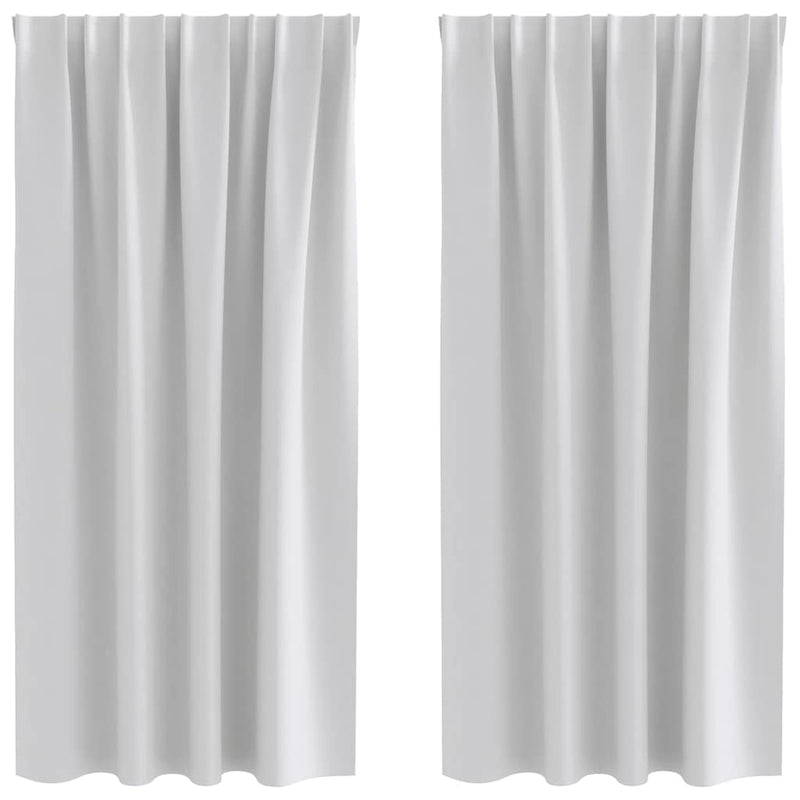 Chargez l'image dans la visionneuse de la galerie, Vidaxl zwart-out gordijnen met ringen 2 pcs lichtgrijs 175 x 140 cm