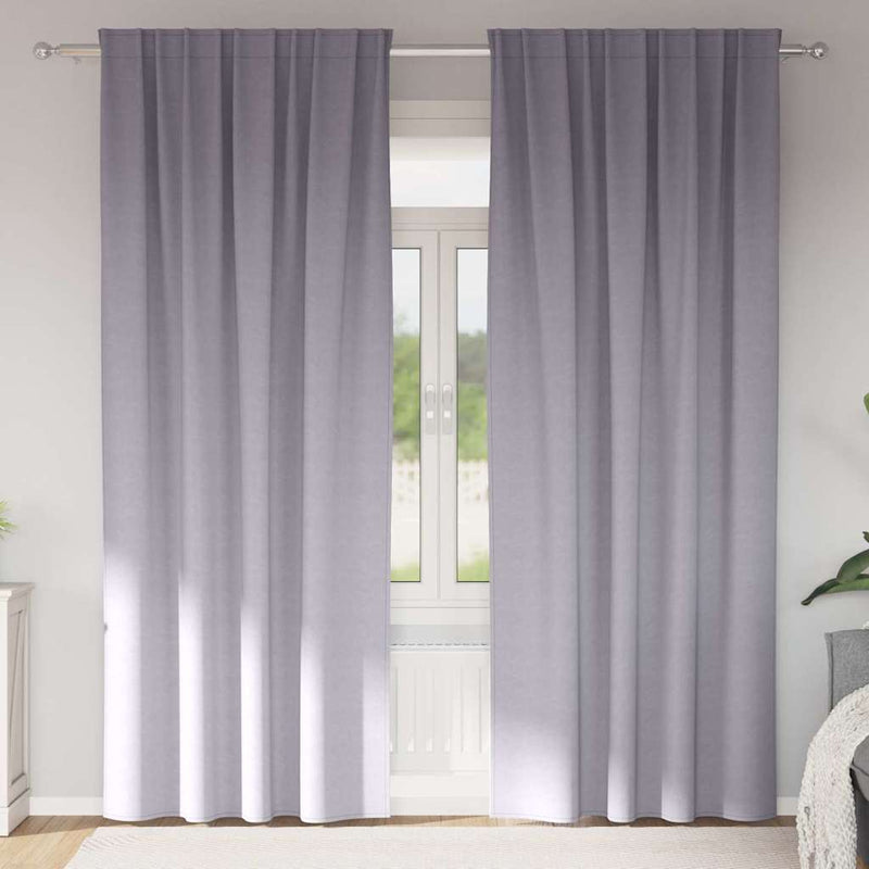 Afbeelding laden in galerijviewer, Vidaxl zwart-out gordijnen met ringen 2 pcs metaalgrijs 245 x 140 cm