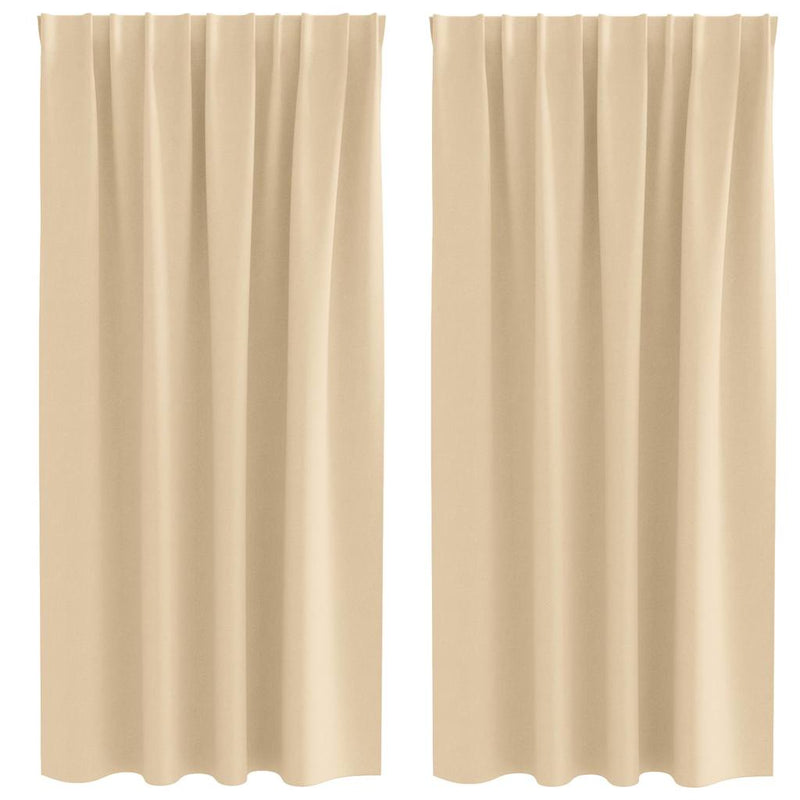 ギャラリービューアに画像をロードする, Vidaxl zwart-out gordijnen met ringen 2 pcs crème 175 x 140 cm