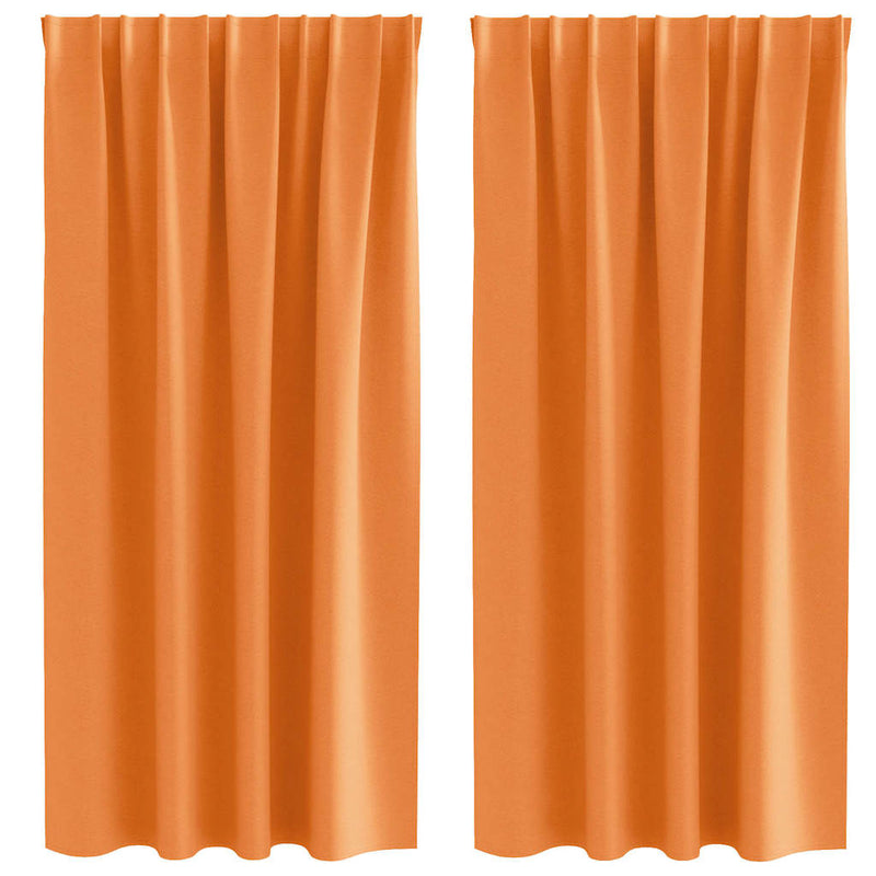 Afbeelding laden in galerijviewer, Vidaxl zwart-out gordijnen met ringen 2 pcs oranje 175 x 140 cm
