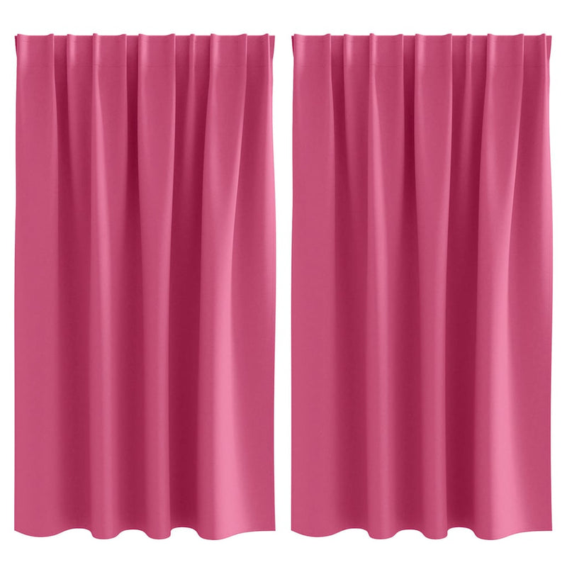 Afbeelding laden in galerijviewer, Vidaxl zwart-out gordijnen met ringen 2 pcs felroze 140 x 140 cm