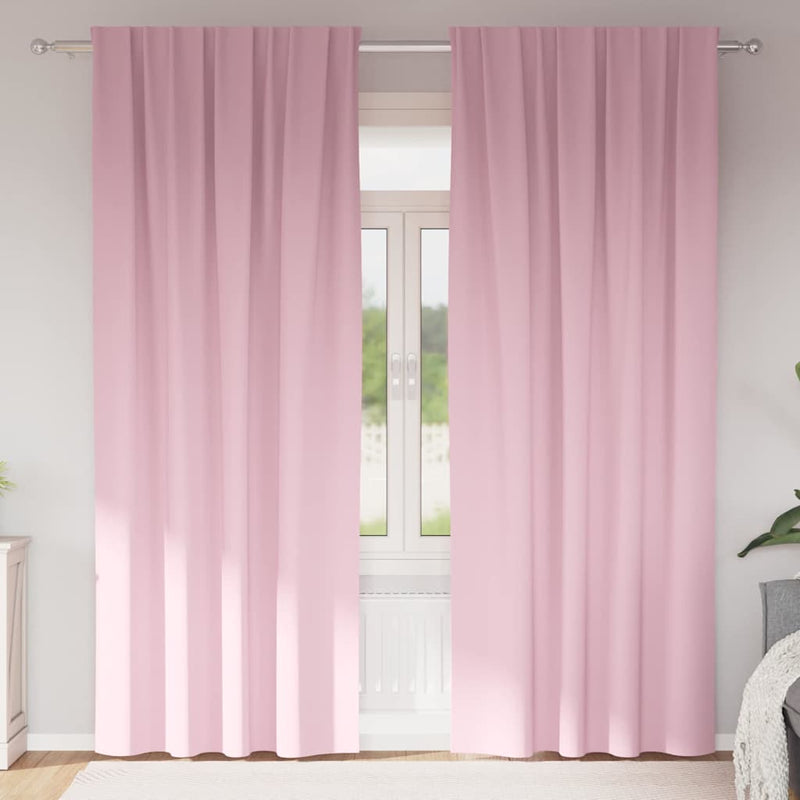 Afbeelding laden in galerijviewer, Vidaxl zwart-out gordijnen met ringen 2 pcs babyroze 245 x 140 cm