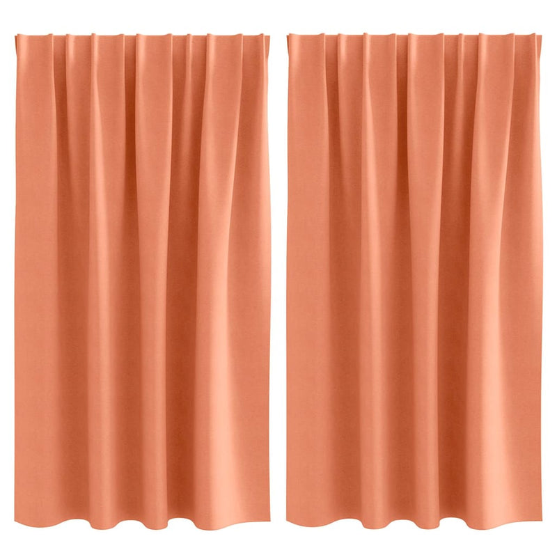 Afbeelding laden in galerijviewer, Vidaxl zwart-out gordijnen met ringen 2 pcs terracotta 140 x 140 cm