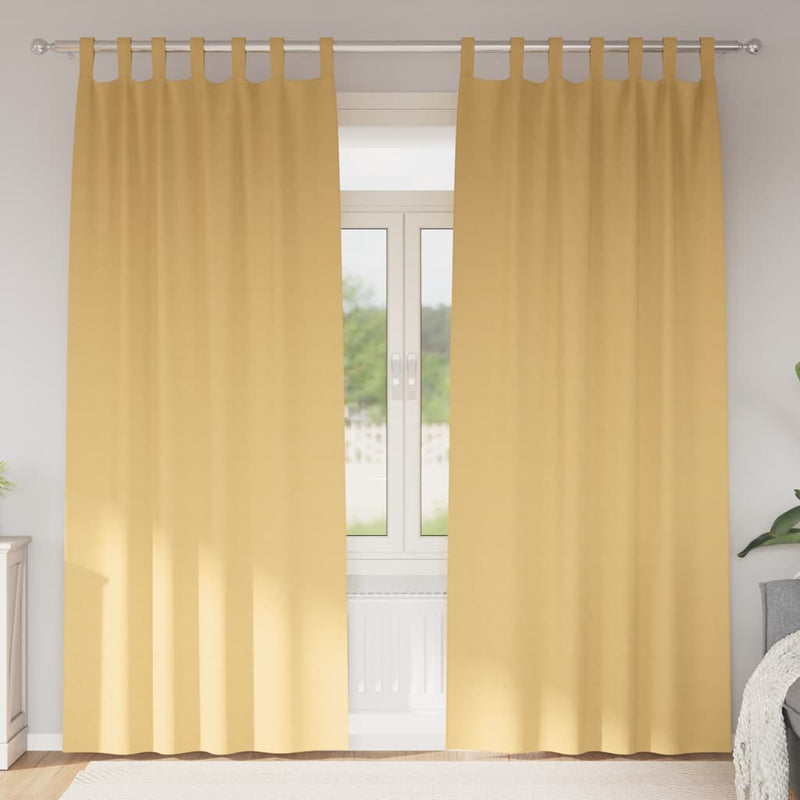 Afbeelding laden in galerijviewer, Vidaxl zwart-out gordijnen met ringen 2 pcs beige 225 x 140 cm