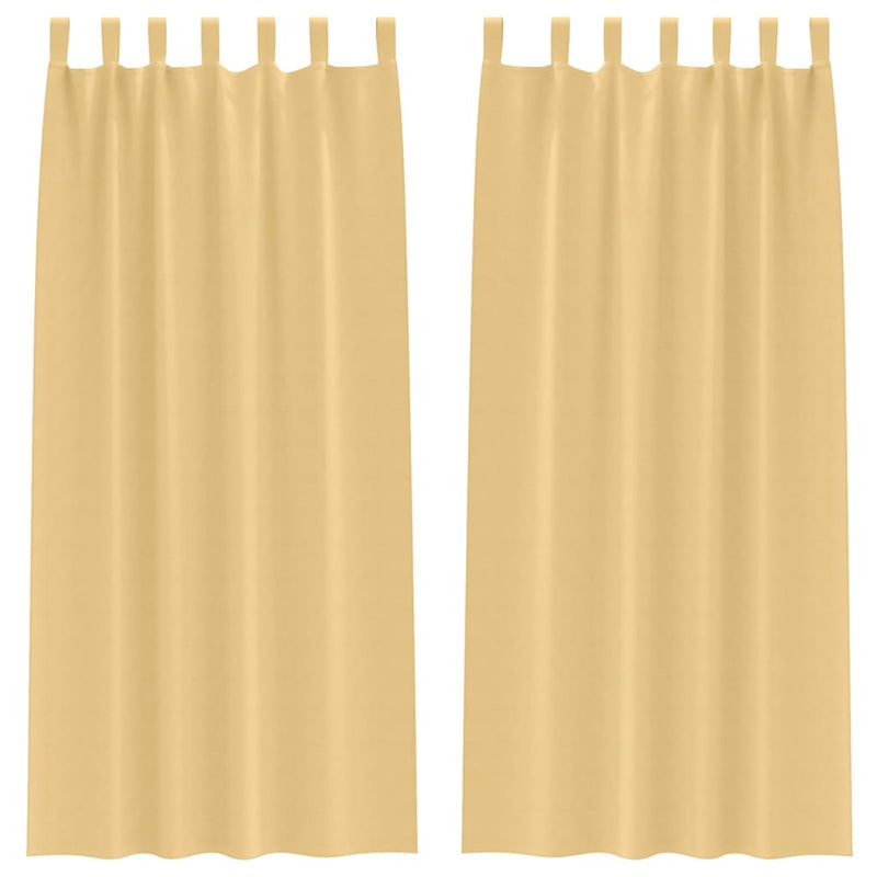 Afbeelding laden in galerijviewer, Vidaxl zwart-out gordijnen met ringen 2 pcs beige 245 x 140 cm