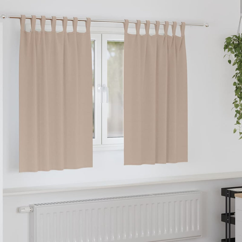 Afbeelding laden in galerijviewer, Vidaxl zwart-out gordijnen met ringen 2 pcs taupe 140 x 140 cm