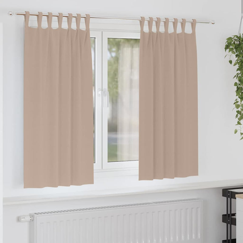 Afbeelding laden in galerijviewer, Vidaxl zwart-out gordijnen met ringen 2 pcs taupe 175 x 140 cm