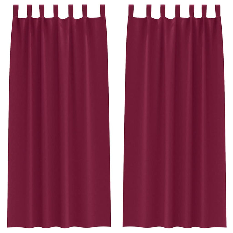 ギャラリービューアに画像をロードする, Vidaxl zwart-out gordijnen met ringen 2 pcs wijnrood 245 x 140 cm