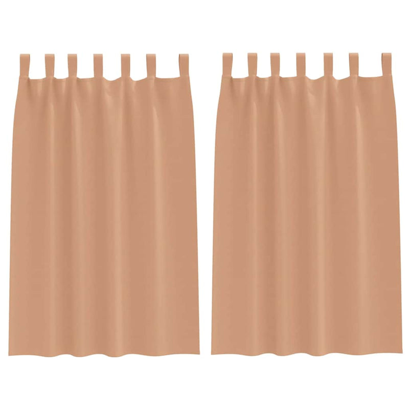 Afbeelding laden in galerijviewer, Vidaxl zwart-out gordijnen met ringen 2 pcs licht bruin 175 x 140 cm