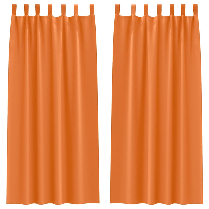 Chargez l'image dans la visionneuse de la galerie, Vidaxl zwart-out gordijnen met ringen 2 pcs feloranje 260 x 140 cm