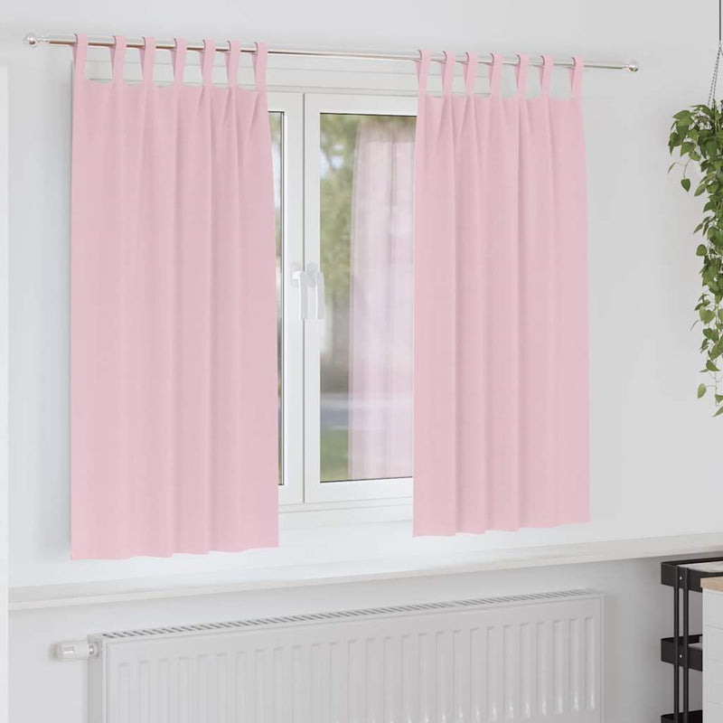 Chargez l'image dans la visionneuse de la galerie, Vidaxl zwart-out gordijnen met ringen 2 pcs babyroze 175 x 140 cm