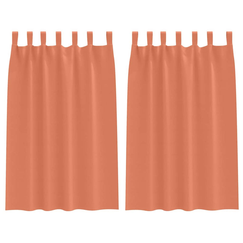 Afbeelding laden in galerijviewer, Vidaxl zwart-out gordijnen met ringen 2 pcs terracotta 175 x 140 cm