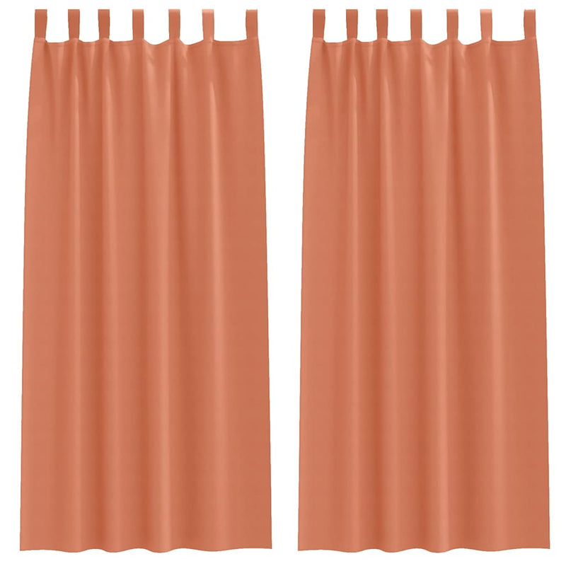 Afbeelding laden in galerijviewer, Vidaxl zwart-out gordijnen met ringen 2 pcs terracotta 225 x 140 cm