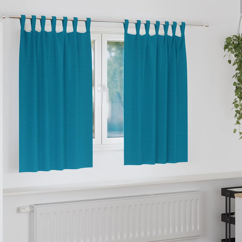 Afbeelding laden in galerijviewer, Vidaxl zwart-out gordijnen met ringen 2 pcs turquoise 140 x 140 cm