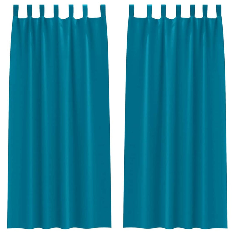 Afbeelding laden in galerijviewer, Vidaxl zwart-out gordijnen met ringen 2 pcs turquoise 245 x 140 cm