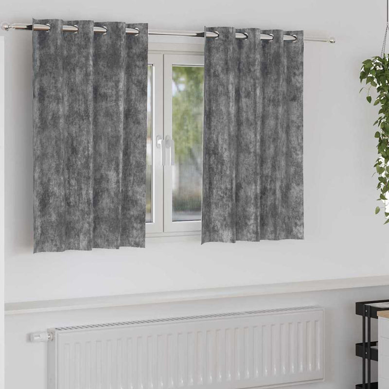 ギャラリービューアに画像をロードする, Vidaxl velvet gordijnen met gordijnen 2 pcs grijs 140 x 140 cm fluweel