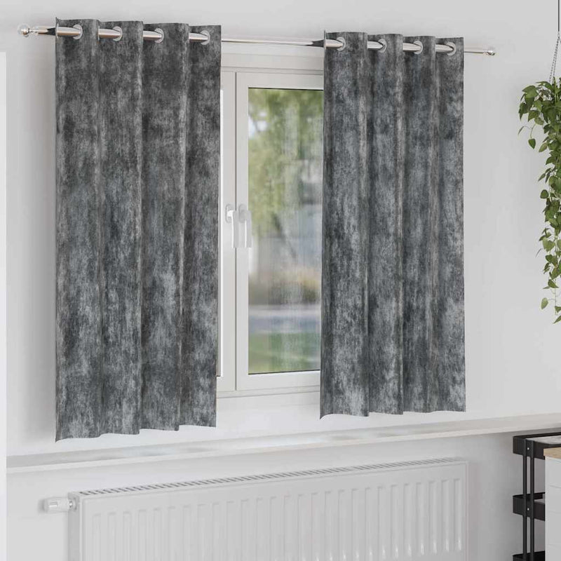 ギャラリービューアに画像をロードする, Vidaxl velvet gordijnen met gordijnen 2 pcs grijs 175 x 140 cm fluweel
