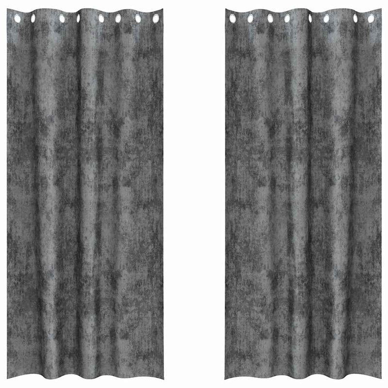 ギャラリービューアに画像をロードする, Vidaxl velvet gordijnen met gordijnen 2 pcs grijs 225 x 140 cm fluweel