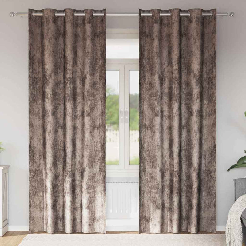 Afbeelding laden in galerijviewer, Vidaxl velvet gordijnen 2 pcs cappuccino 260 x 140 cm fluweel