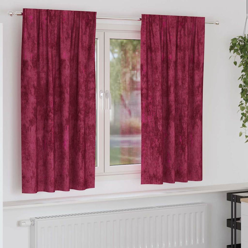 Chargez l'image dans la visionneuse de la galerie, Vidaxl velvet gordijnen 2 pcs wijnrood 175 x 140 cm fluweel